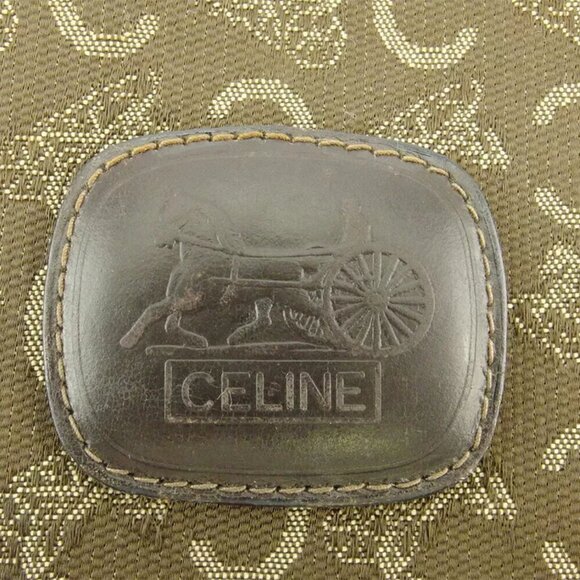 CELINE Clutch Bag C Macadam Beige Canvas ?~ Leather Authentic - Picture 6 of 7